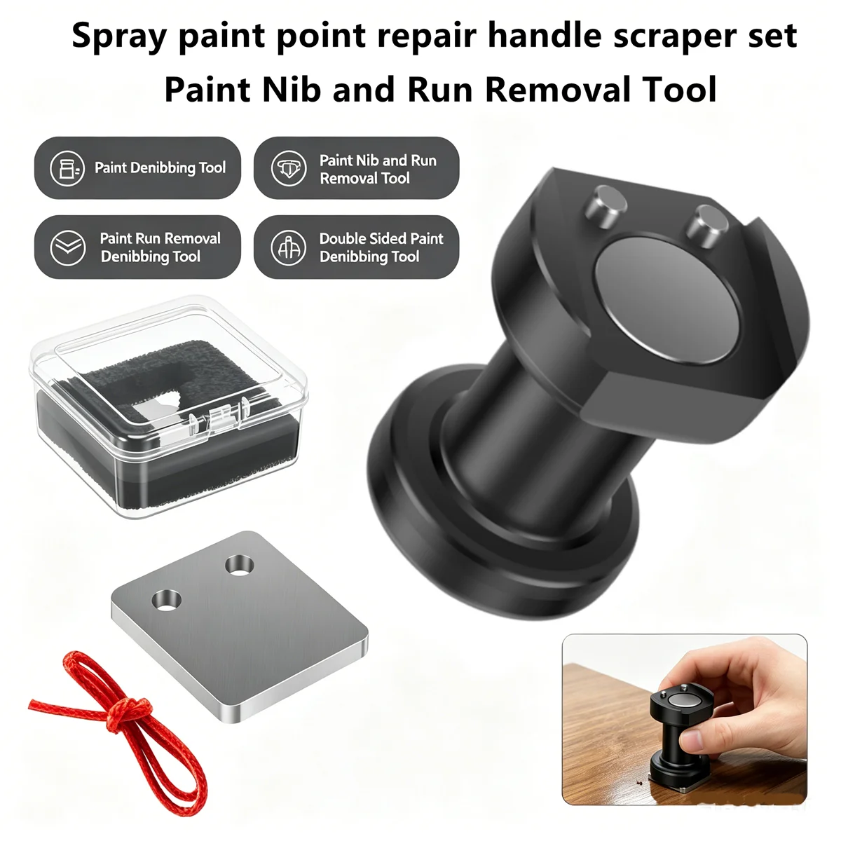 Car Paint Run Repair Tool Tungsten Carbide Blade Paint Nib File 2 in 1 Magnetic Holder Sanding Pad Kit for Clear Coat Furniture
Car Paint Run Repair Tool Tungsten Carbide Blade Paint Nib File 2 in 1 Magnetic Holder Sanding Pad Kit for Clear Coat Furniture
