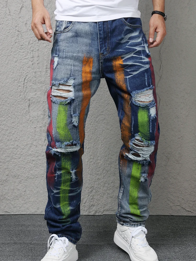 Men's High-End Slim Fit Distressed Paint Splatter Light Blue Denim Jeans Non-Stretch Ankle-Length Versatile Cross-Border Trade
Men's High-End Slim Fit Distressed Paint Splatter Light Blue Denim Jeans Non-Stretch Ankle-Length Versatile Cross-Border Trade