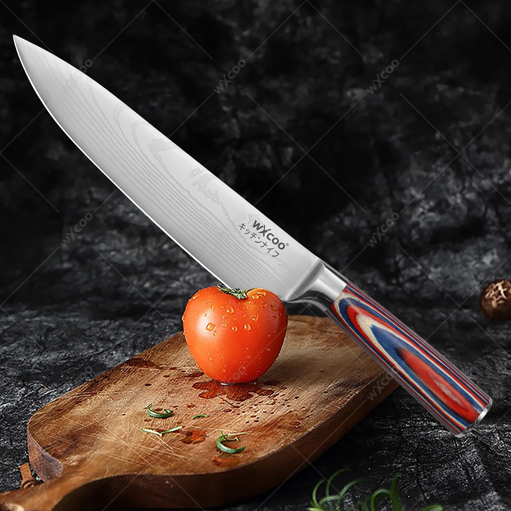 WXCOO Damascus Laser Pattern Chef Knife Stainless Steel Blade Slicing Meat Cleaver Multipurpose Knife Cooking Tool with Gift Box
WXCOO Damascus Laser Pattern Chef Knife Stainless Steel Blade Slicing Meat Cleaver Multipurpose Knife Cooking Tool with Gift Box
