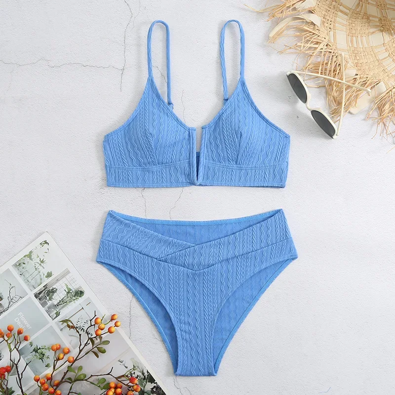 Solid Color 2 Piece Swimsuit for Women,sexy High Waist V-neck Bikini,suspender Backless Beach Backless Swimwear,2025 Summer New
Solid Color 2 Piece Swimsuit for Women,sexy High Waist V-neck Bikini,suspender Backless Beach Backless Swimwear,2025 Summer New