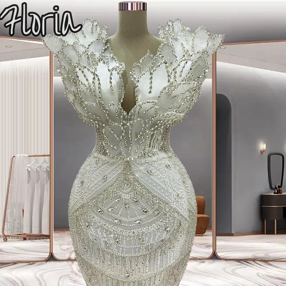 Dubai White Multilayer Leaves With Sparkly Crystals Prom Dresses Luxury Sleeveless Mermaid Evening Party Dresses Women Customize
Dubai White Multilayer Leaves With Sparkly Crystals Prom Dresses Luxury Sleeveless Mermaid Evening Party Dresses Women Customize