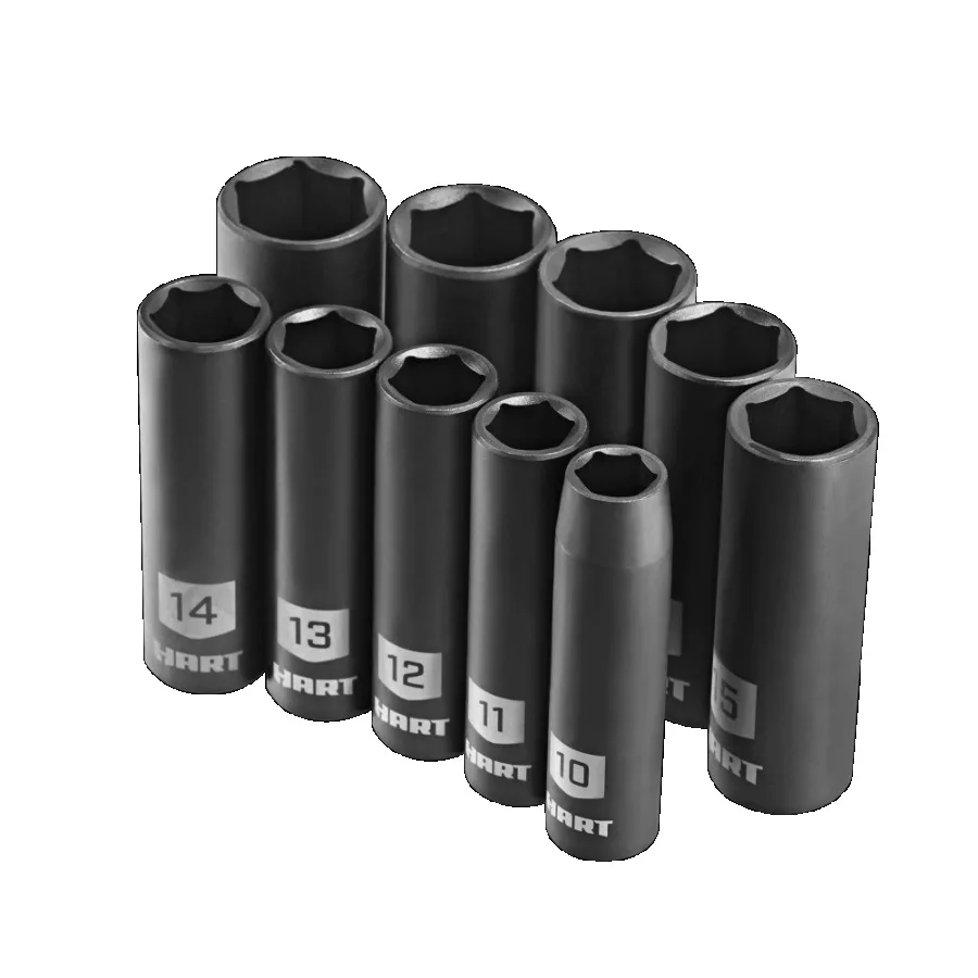 10-Piece 3/8-inch Drive Metric Impact Socket Set in Chrome Vanadium Steel Durable, Corrosion-Resistant, Ideal for Automotive Me
10-Piece 3/8-inch Drive Metric Impact Socket Set in Chrome Vanadium Steel Durable, Corrosion-Resistant, Ideal for Automotive Me