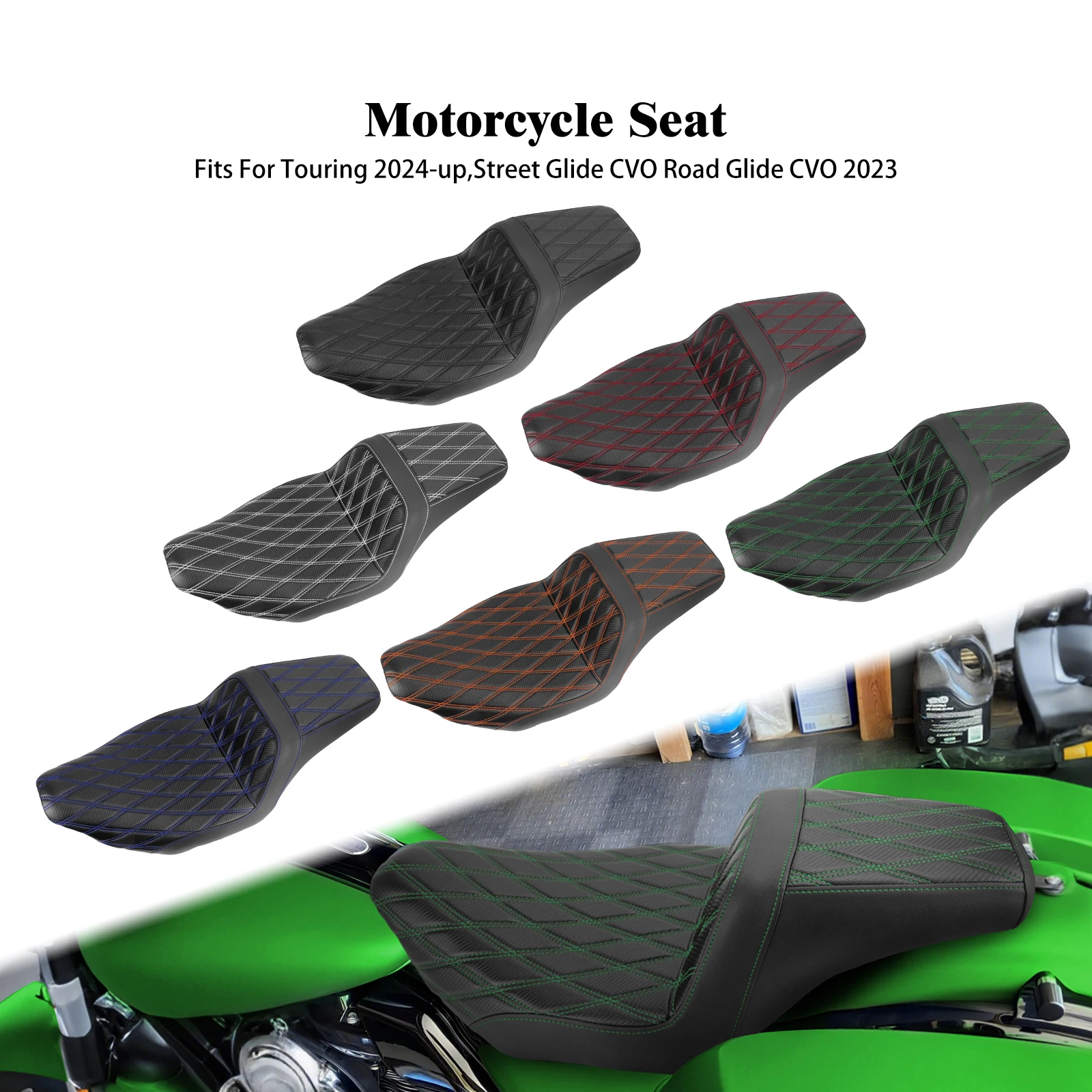 Motorcycle Front Rear Seat Rider Driver Passenger Cushion Two Up Seat For Harley Touring 2024-Up Street Road Glide CVO 2023 쿠션
Motorcycle Front Rear Seat Rider Driver Passenger Cushion Two Up Seat For Harley Touring 2024-Up Street Road Glide CVO 2023 쿠션