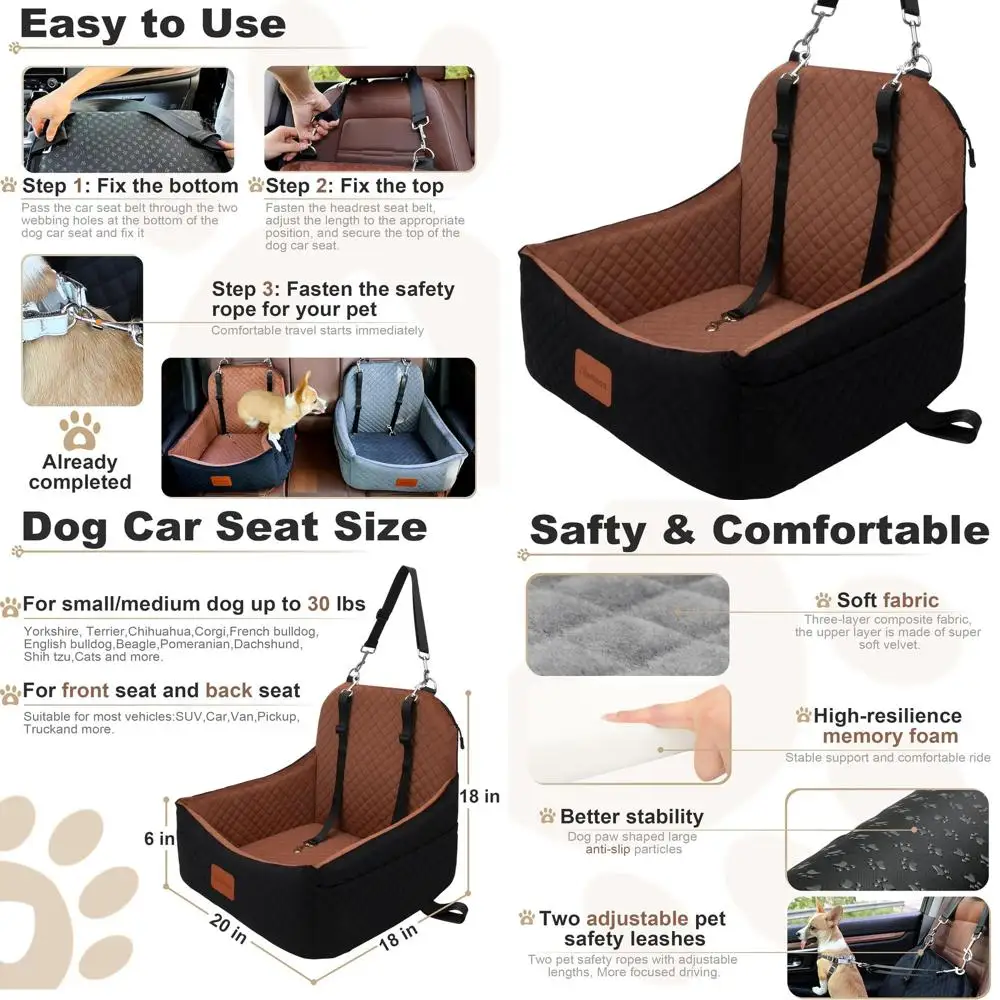 Автокресло для домашних животных с защитными поводками для маленьких и средних собак, 0–28 фунтов, дорожная кровать с местом для хранения, съемная и простая установка, черный/
Автокресло для домашних животных с защитными поводками для маленьких и средних собак, 0–28 фунтов, дорожная кровать с местом для хранения, съемная и простая установка, черный/