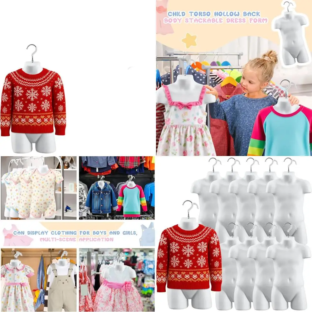 Stackable White Child Mannequin Torso for Dress Forms, 20.5x12.6, Suitable for T-shirt Displays and Craft Shows, Size 5T-7
Stackable White Child Mannequin Torso for Dress Forms, 20.5x12.6, Suitable for T-shirt Displays and Craft Shows, Size 5T-7