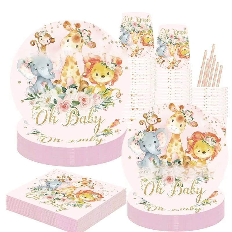 182/100pcs Baby Shower Decoration Paper Pink Zoo Disposable Tableware for Gender Reveal Party Decoration And Table Accessories
182/100pcs Baby Shower Decoration Paper Pink Zoo Disposable Tableware for Gender Reveal Party Decoration And Table Accessories