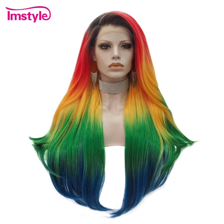 Imstyle красочный парик длинный синтетический парик фронта шнурка Радужные прямые парики для женщин термостойкое волокно вечерние парики для косплея
Imstyle красочный парик длинный синтетический парик фронта шнурка Радужные прямые парики для женщин термостойкое волокно вечерние парики для косплея