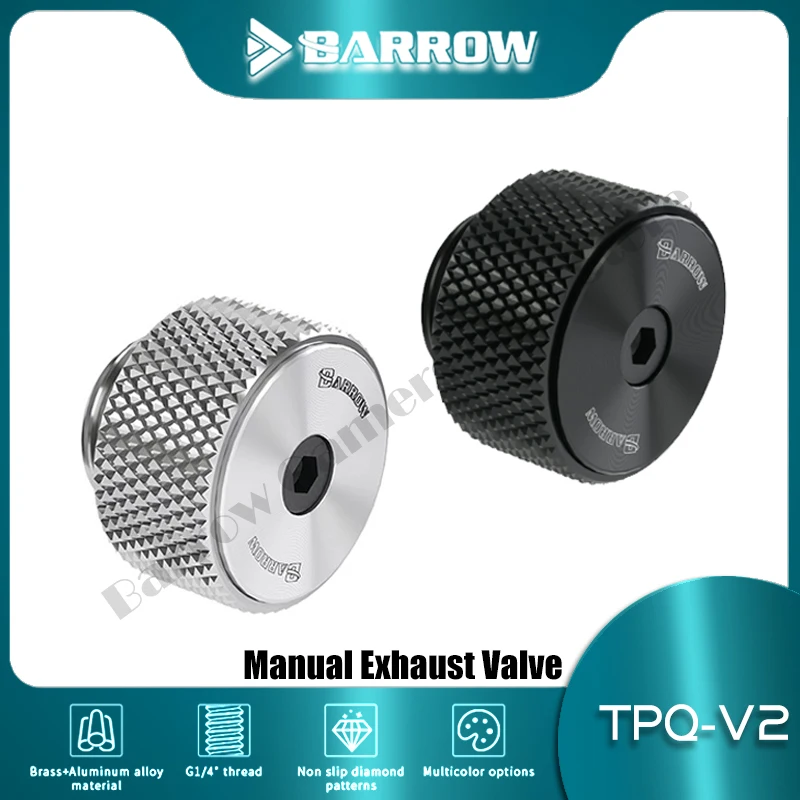Barrow G1/4" Manual Air Exhaust Valve Filter New CD Pattern Design, Full Black/Silver, TPQ-V2
Barrow G1/4" Manual Air Exhaust Valve Filter New CD Pattern Design, Full Black/Silver, TPQ-V2