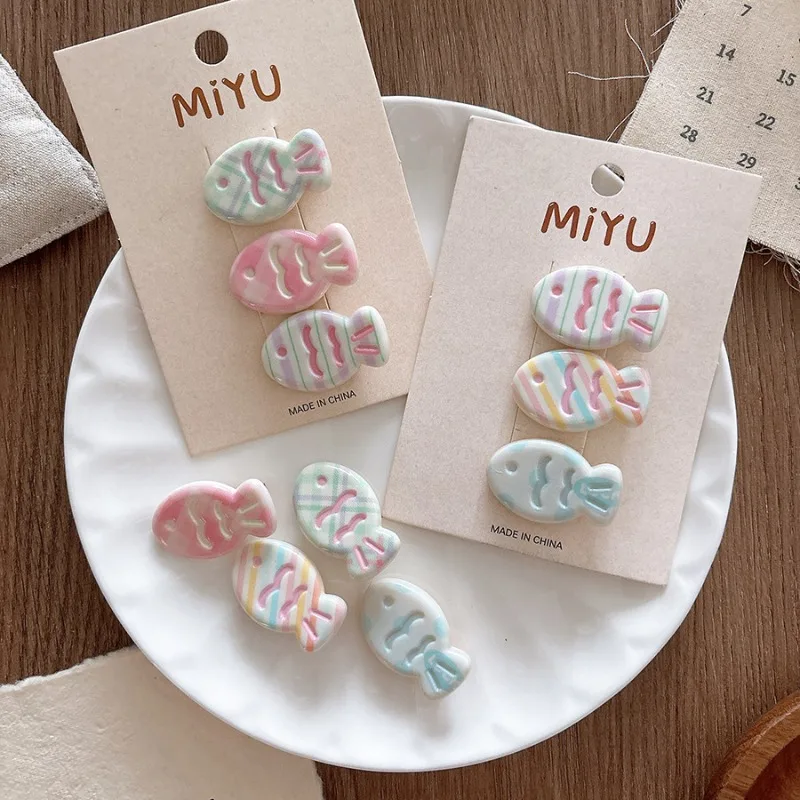 3pcs/set Cute Fish Hair Clip Candy Color Creamy Hair Accessories for Girls Cartoon Style Versatile Hairpins Baby Headwear
3pcs/set Cute Fish Hair Clip Candy Color Creamy Hair Accessories for Girls Cartoon Style Versatile Hairpins Baby Headwear