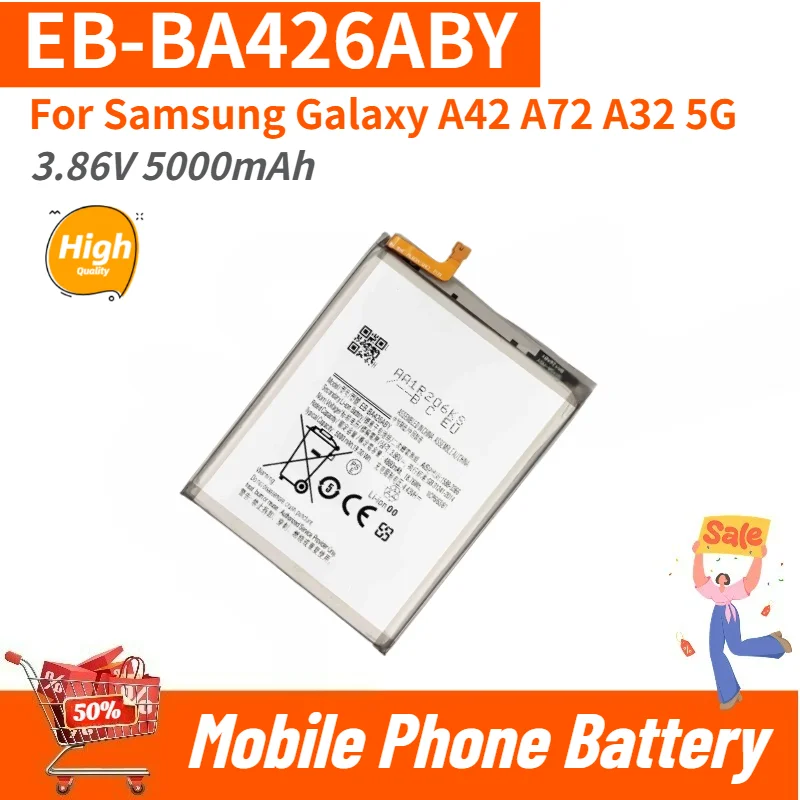 High Quality Phone Battery EB-BA426ABY 3.86V 5000mAh For Samsung Galaxy A42 A72 A32 5G Brand New Replacement Battery
High Quality Phone Battery EB-BA426ABY 3.86V 5000mAh For Samsung Galaxy A42 A72 A32 5G Brand New Replacement Battery
