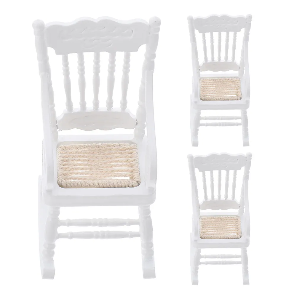 3Pcs Miniature Rocking Chair 1:12 Scale Wooden Dollhouse Furniture Set Woven Design Realistic Living Room Bedroom Scene Decor
3Pcs Miniature Rocking Chair 1:12 Scale Wooden Dollhouse Furniture Set Woven Design Realistic Living Room Bedroom Scene Decor