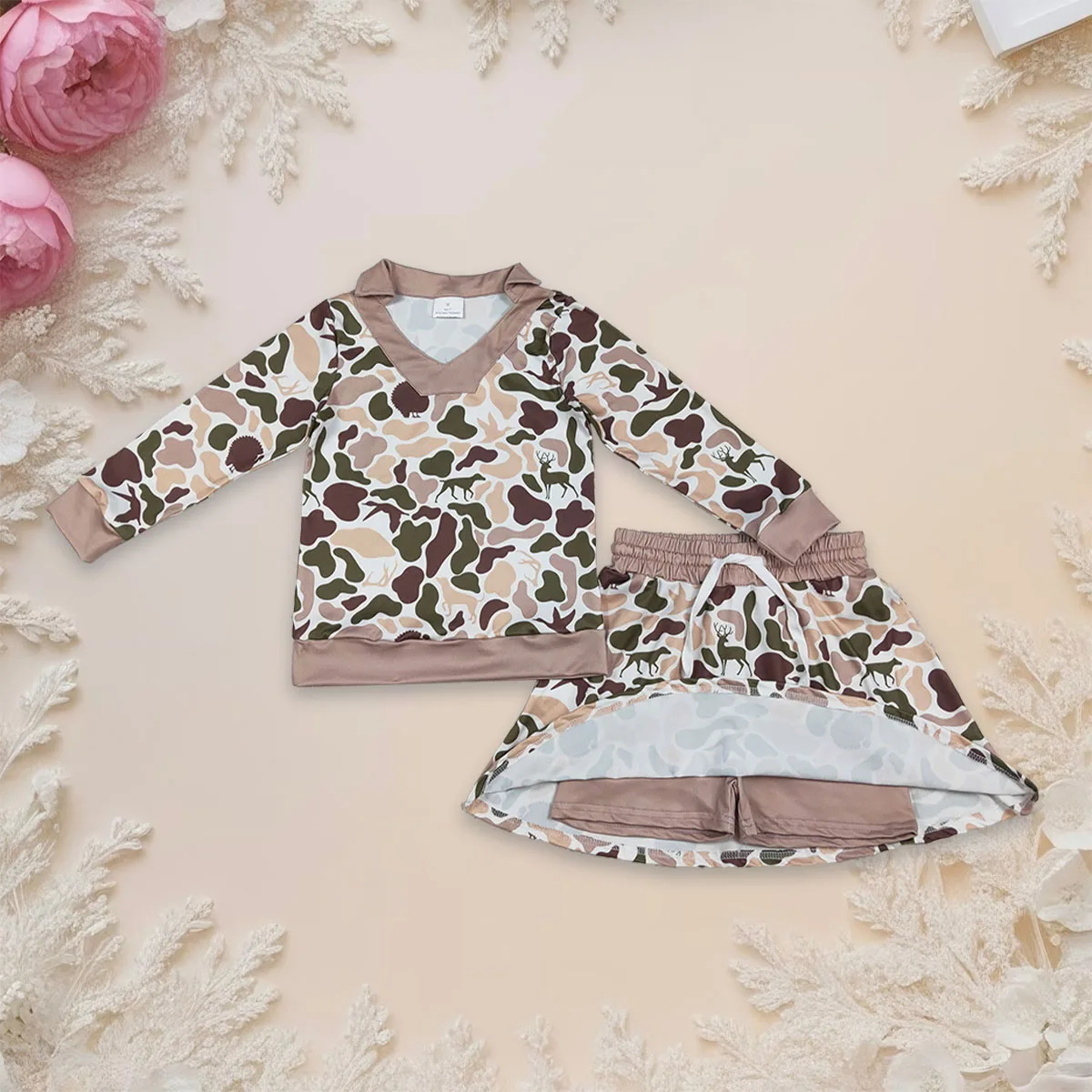 Baby Girl Long Sleeve Pullover Southern Hunting Duck Dogs Camo Top Skirt Skorts Set Toddler Kids Children Outfit Wholesale
Baby Girl Long Sleeve Pullover Southern Hunting Duck Dogs Camo Top Skirt Skorts Set Toddler Kids Children Outfit Wholesale