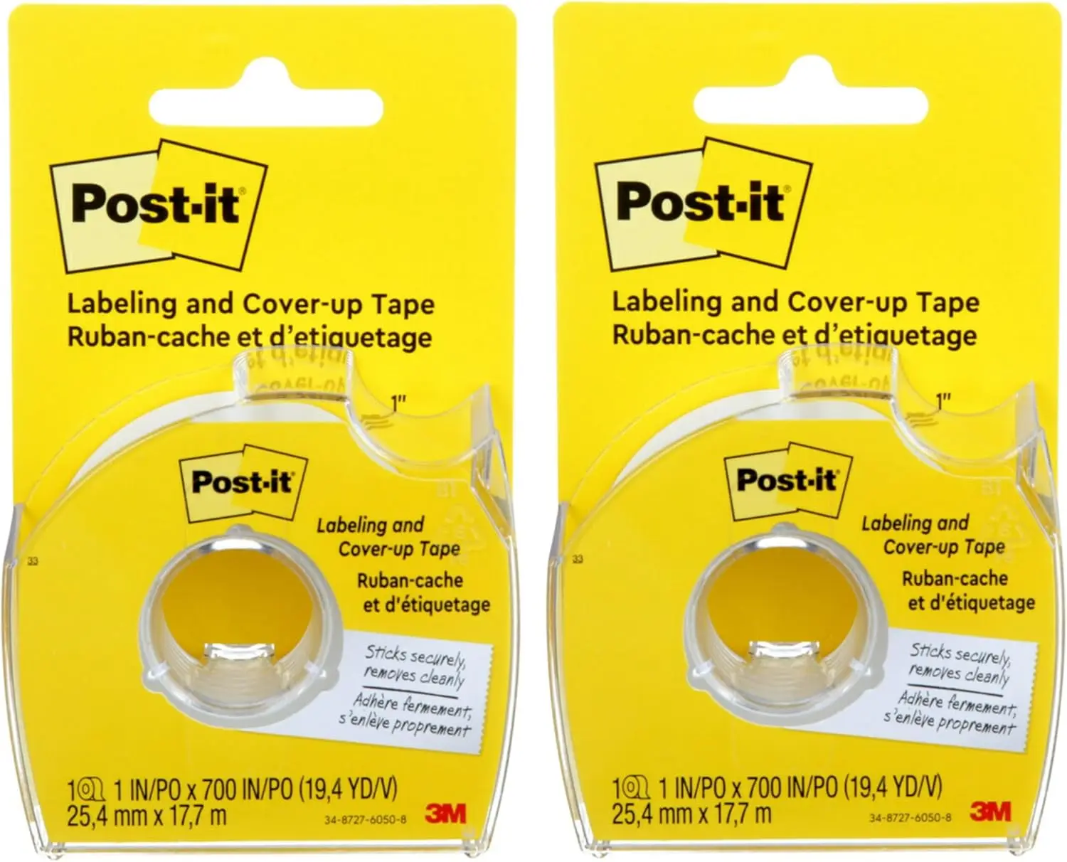 Removable Cover-Up Tape, 1" x 700" Roll, 2-Pack for Document Corrections & Labeling
Removable Cover-Up Tape, 1" x 700" Roll, 2-Pack for Document Corrections & Labeling