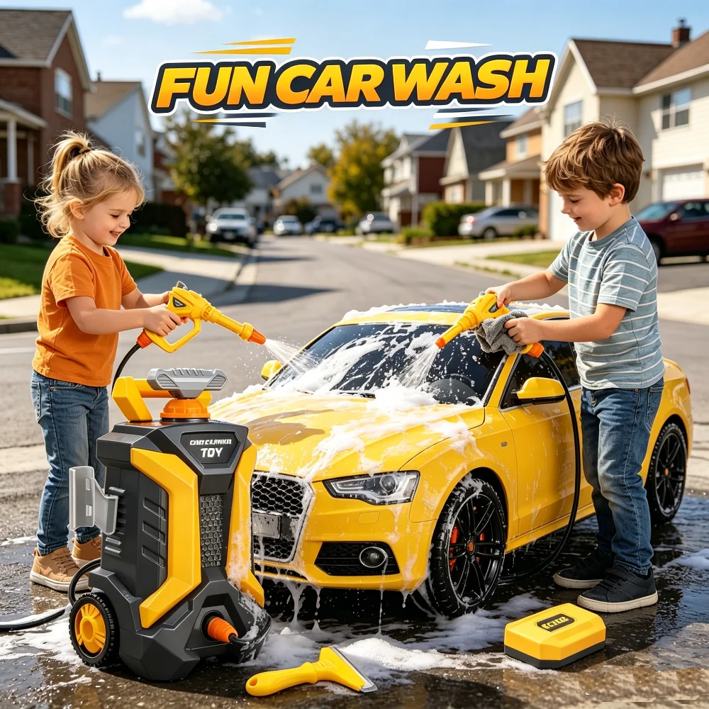 Kids Car Wash Toy Pressure Washer Playset with Tank & Manual Pump Spray Gun Outdoor Garden Water Toy Cleaning Pretend Play Gifts
Kids Car Wash Toy Pressure Washer Playset with Tank & Manual Pump Spray Gun Outdoor Garden Water Toy Cleaning Pretend Play Gifts