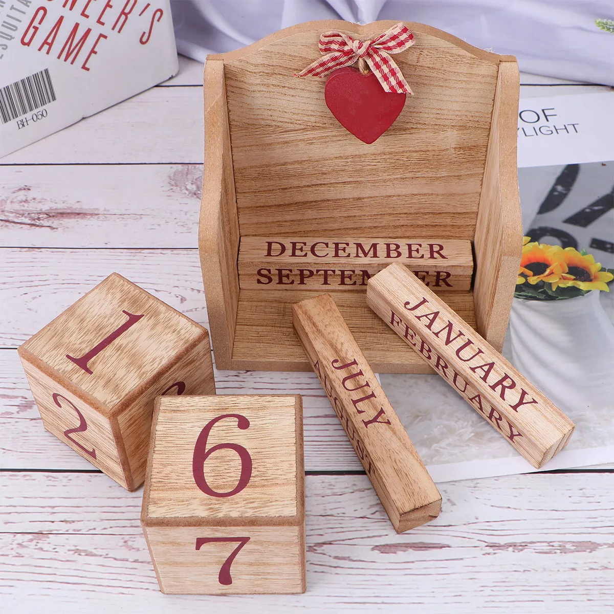 1Pcs Wooden Calendar European Style Perpetual Rustic Desktop Decoration Creative Adornment Photography Prop Red
1Pcs Wooden Calendar European Style Perpetual Rustic Desktop Decoration Creative Adornment Photography Prop Red