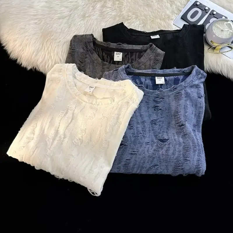 Summer Men's T-Shirt 250 Pounds Hollow out Hole Short Sleeve Casual Style Fashionable And Handsome Urban Landscape Print
Summer Men's T-Shirt 250 Pounds Hollow out Hole Short Sleeve Casual Style Fashionable And Handsome Urban Landscape Print