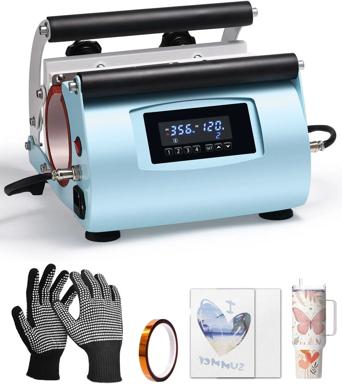 2 in 1 Dual 40 OZ Tumbler Heat Press Machine Double Station Combo for 30-40 oz Tumbler Top and Bottom Full Wrap Sublimation
2 in 1 Dual 40 OZ Tumbler Heat Press Machine Double Station Combo for 30-40 oz Tumbler Top and Bottom Full Wrap Sublimation