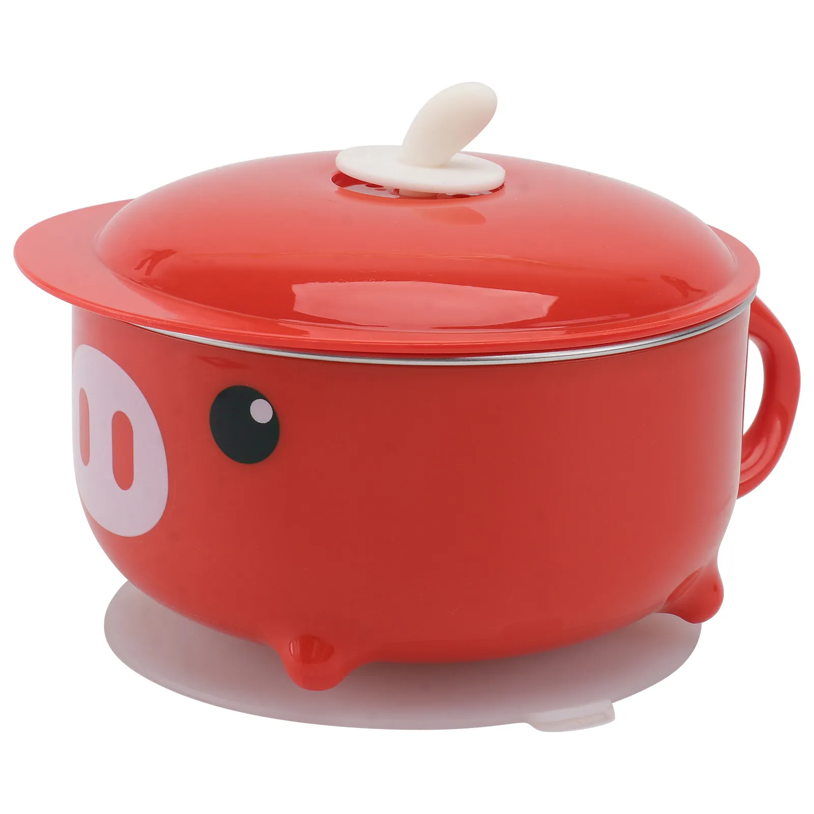 1Pcs Stainless Steel Baby Bowl Red Cartoon Pig Design Suction Cup Anti-Drop Anti-Scald Ergonomic Handle Portable Lightweight
1Pcs Stainless Steel Baby Bowl Red Cartoon Pig Design Suction Cup Anti-Drop Anti-Scald Ergonomic Handle Portable Lightweight