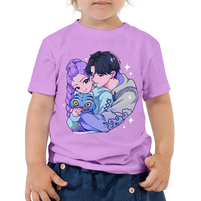 Anime KPop Demon Hunters T-shirt Children Boys Girls Summer Casual Short Sleeve Round Neck T-shirt Cute KPop Demon Hunters Tees 
Anime KPop Demon Hunters T-shirt Children Boys Girls Summer Casual Short Sleeve Round Neck T-shirt Cute KPop Demon Hunters Tees