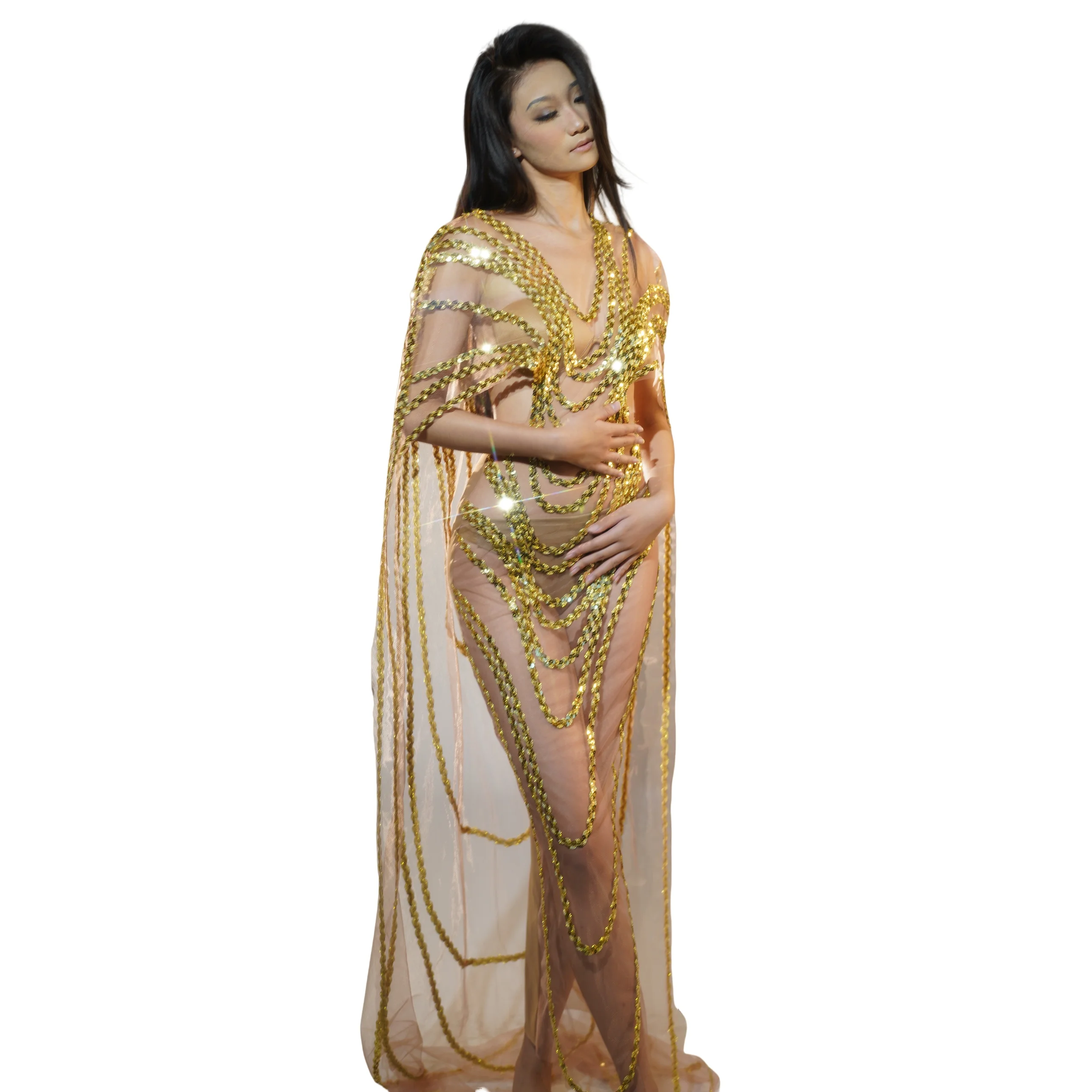 High-end Holiday See Through Costume Carnival Dress up Drag Queen Robe Luxurious Sequins Sexy Club Stage Performance Maxi Dress
High-end Holiday See Through Costume Carnival Dress up Drag Queen Robe Luxurious Sequins Sexy Club Stage Performance Maxi Dress