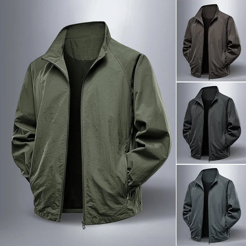 Men's jacket Stand collar Breathable spring outdoor travel Sports fishing Men's casual top zipper coat
Men's jacket Stand collar Breathable spring outdoor travel Sports fishing Men's casual top zipper coat
