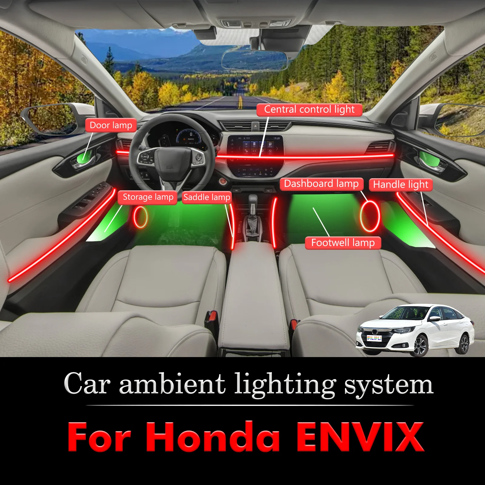 Для Honda ENVIX RGB 64 цвета светодиодный салон автомобиля окружающее освещение умный пульт дистанционного управления Радужный набор акриловых полос
Для Honda ENVIX RGB 64 цвета светодиодный салон автомобиля окружающее освещение умный пульт дистанционного управления Радужный набор акриловых полос