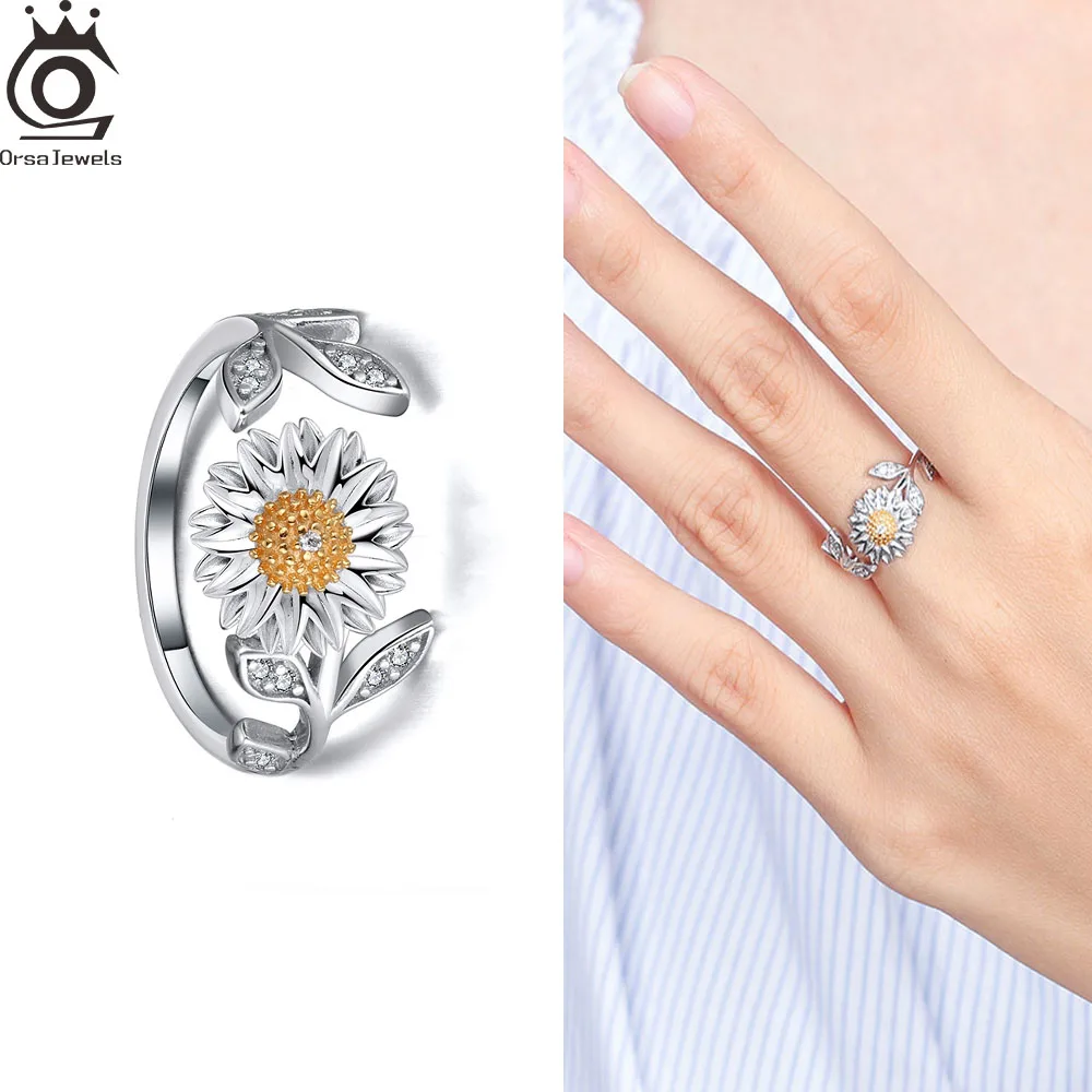 ORSA JEWELS 925 Sterling Silver Flower Plant Rings for Women Adjustable Daily Zircon Open Ring Jewelry Christmas Gifts SR314
ORSA JEWELS 925 Sterling Silver Flower Plant Rings for Women Adjustable Daily Zircon Open Ring Jewelry Christmas Gifts SR314