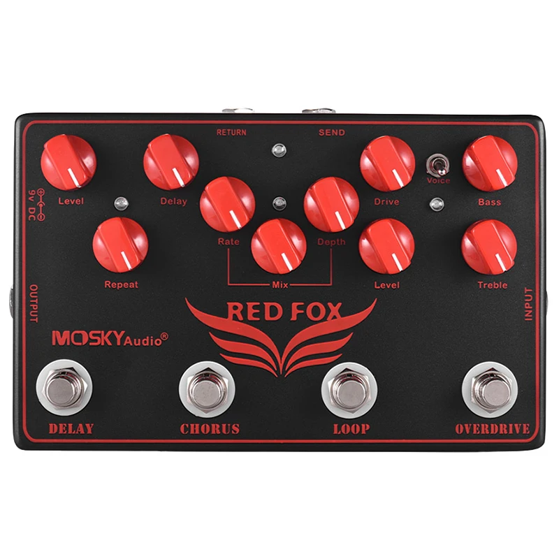 MOSKY RED FOX Guitar & Bass Effect Pedal 4-in-1 Overdrive, Reverb, Loop Station with True Bypass for Professional Musicians
MOSKY RED FOX Guitar & Bass Effect Pedal 4-in-1 Overdrive, Reverb, Loop Station with True Bypass for Professional Musicians
