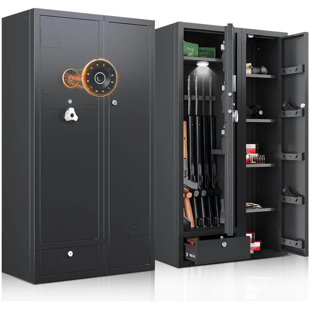 Large Gun Cabinet for Firearms and Pistols with Removable Shelves
Large Gun Cabinet for Firearms and Pistols with Removable Shelves