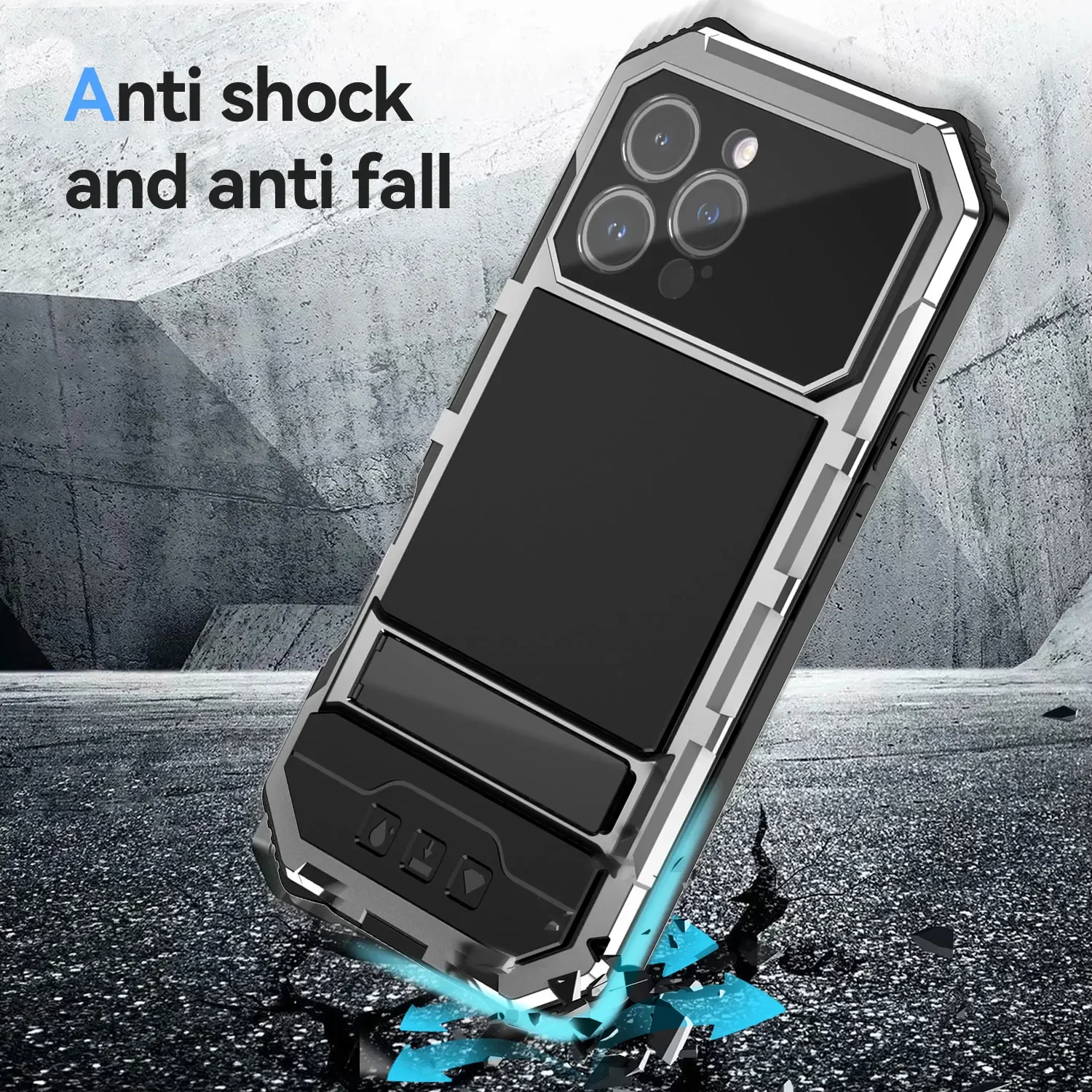 360 Heavy Metal Tempered Glass Cover For iPhone 15 Plus 16 Pro Max Anti Shock And Anti Fall Silicone Protection Aluminium Case
360 Heavy Metal Tempered Glass Cover For iPhone 15 Plus 16 Pro Max Anti Shock And Anti Fall Silicone Protection Aluminium Case