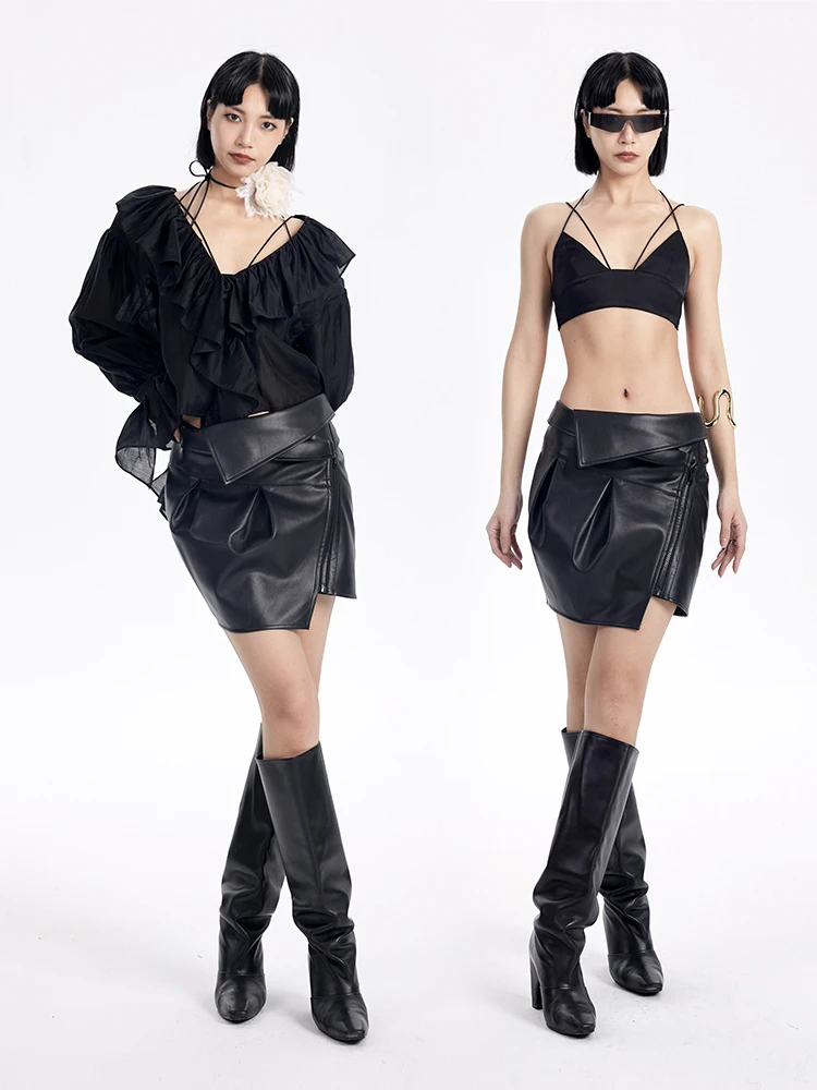 Street Sle High Waist Leather Skirt for Women Irregular Splicing Slimming Design Hot Girl ort Skirt Pure Color PU Ma...
Street Sle High Waist Leather Skirt for Women Irregular Splicing Slimming Design Hot Girl ort Skirt Pure Color PU Ma...