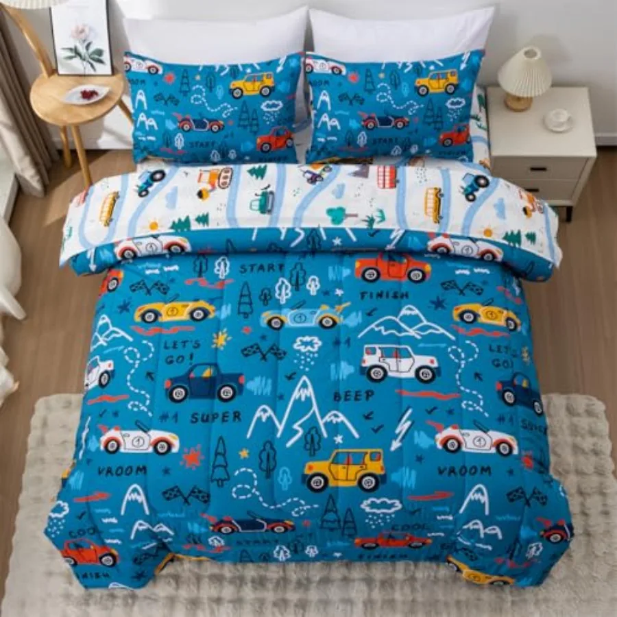 5 Pieces Racing Cars Comforter Set for Boys Bed in a Bag Vehicles Transportation Lightweight Microfiber Bedding Sets
5 Pieces Racing Cars Comforter Set for Boys Bed in a Bag Vehicles Transportation Lightweight Microfiber Bedding Sets