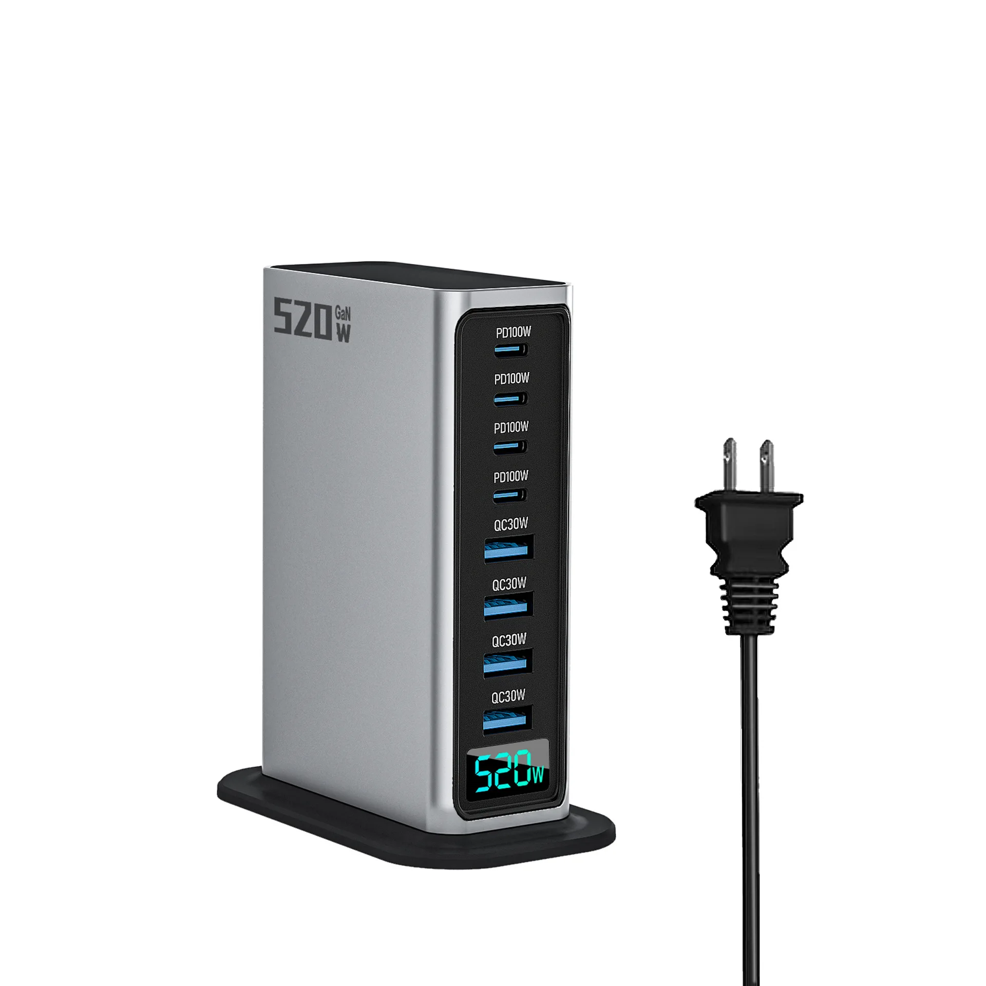 Gallium Nitride 520W 100W 65W 30W Super Fast Charging PD Desktop US EU UK AU Plug 8 Ports GaN Charger
Gallium Nitride 520W 100W 65W 30W Super Fast Charging PD Desktop US EU UK AU Plug 8 Ports GaN Charger