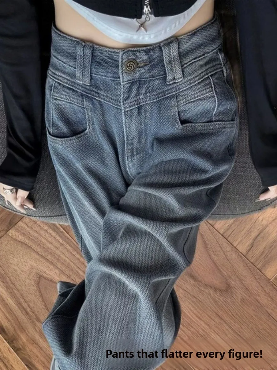 High Waist Wide Leg Denim Jeans Women plus Size Fce Lined Straight Cut ey Blue Autumn Winter Slimming Trousers
High Waist Wide Leg Denim Jeans Women plus Size Fce Lined Straight Cut ey Blue Autumn Winter Slimming Trousers