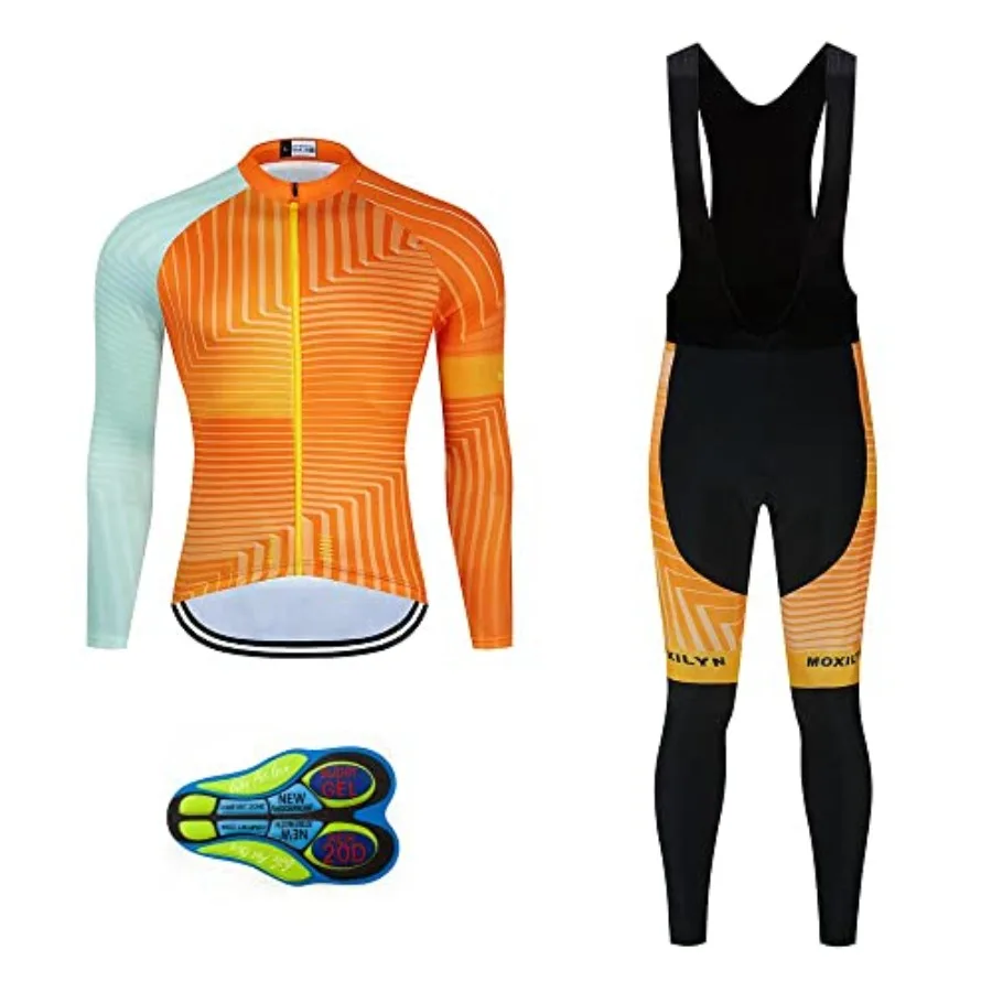Cycling Jerseys Men Set Bike Clothing for Men Long Sleeve Bike Jacket and Cycling Bibs Pants with 20D Gel Pad
Cycling Jerseys Men Set Bike Clothing for Men Long Sleeve Bike Jacket and Cycling Bibs Pants with 20D Gel Pad