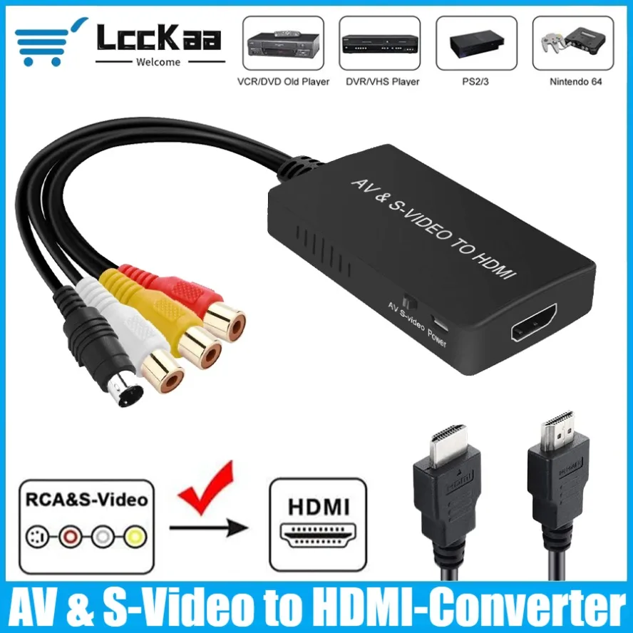 S-Video&AV To HDMI Converter RCA To HDMI-compatible Adapter Support 1080P/ 720P Compatible with PC Laptop Xbox PS3 DVD Player
S-Video&AV To HDMI Converter RCA To HDMI-compatible Adapter Support 1080P/ 720P Compatible with PC Laptop Xbox PS3 DVD Player
