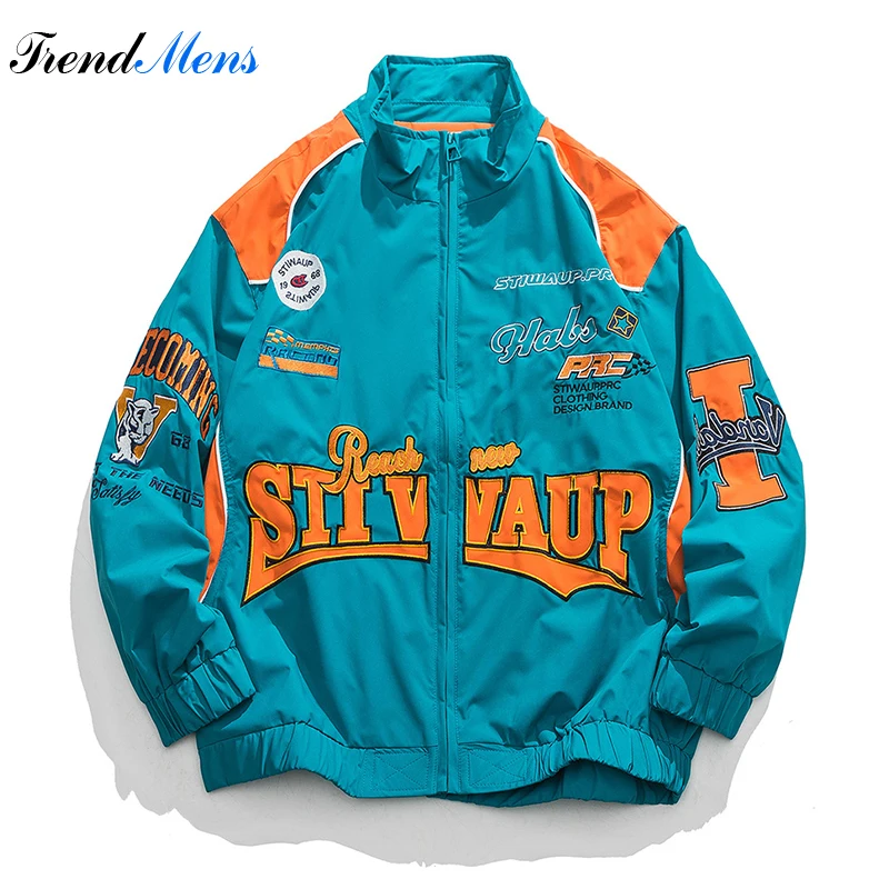 Men's Racing Bomber Jacket American Streetwear Harajuku Embroidered Letters Outerwear Casual Couple Varsity Jackets Spring
Men's Racing Bomber Jacket American Streetwear Harajuku Embroidered Letters Outerwear Casual Couple Varsity Jackets Spring
