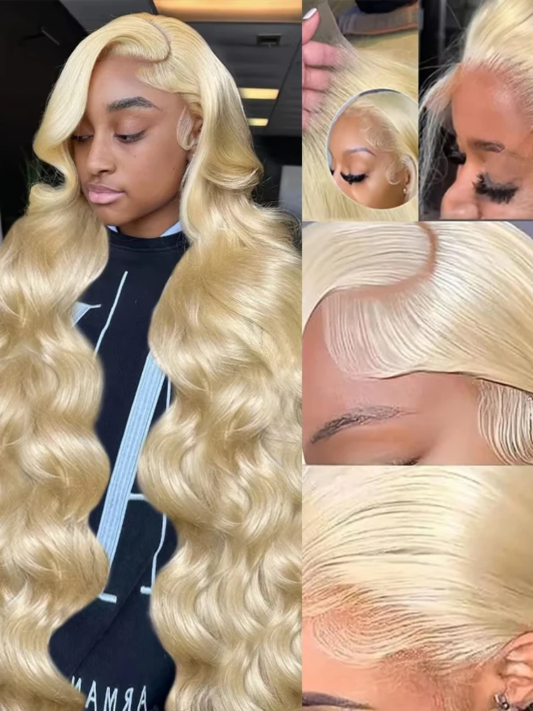 250% 13x4 13x6 HD Transparent 613 Lace Frontal Wig Honey Blonde Colored Brazilian Body Wave Lace Front Human Hair Wig for Women
250% 13x4 13x6 HD Transparent 613 Lace Frontal Wig Honey Blonde Colored Brazilian Body Wave Lace Front Human Hair Wig for Women