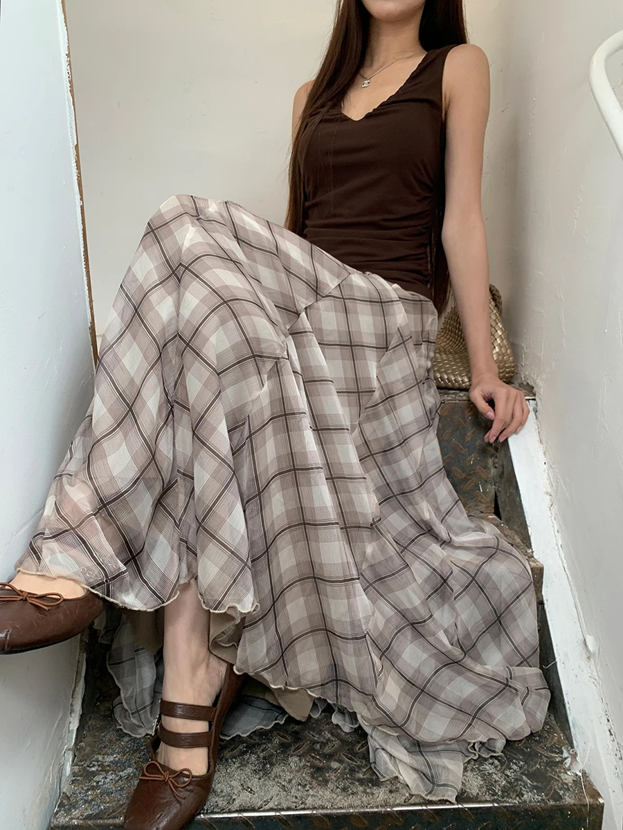 Красная юбка трапециевидной формы знаменитостей, женская клетчатая юбка кофейного цвета, корейский дизайн, сенсационные юбки, новое поступление лета
Красная юбка трапециевидной формы знаменитостей, женская клетчатая юбка кофейного цвета, корейский дизайн, сенсационные юбки, новое поступление лета