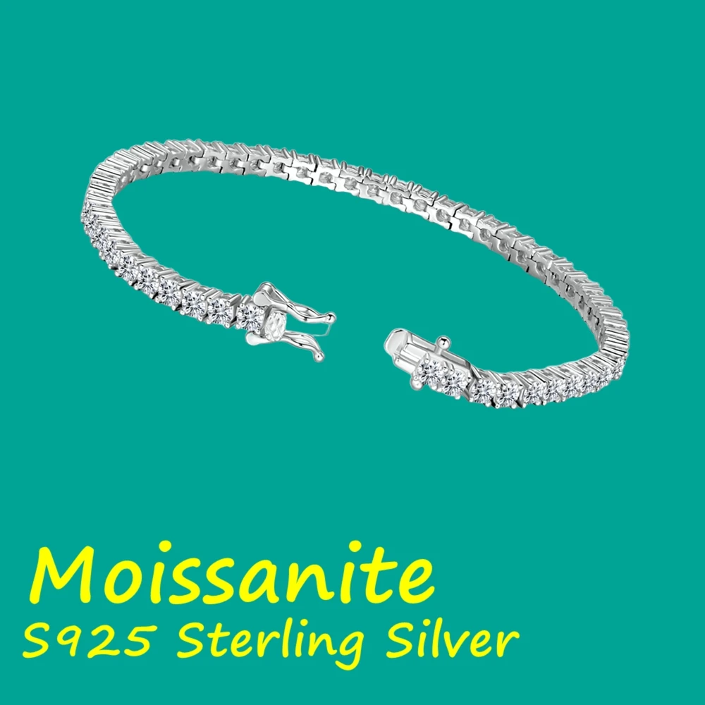 Factory Price D Color VVS1 Moissanite 3/4/5MM Full Moissanite Tennis Bracelets for Women Man S925 Sterling Silver Bangle Jewelr
Factory Price D Color VVS1 Moissanite 3/4/5MM Full Moissanite Tennis Bracelets for Women Man S925 Sterling Silver Bangle Jewelr