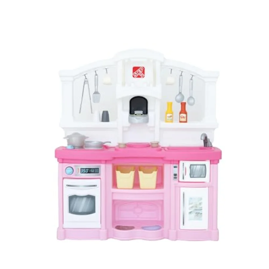 Indoor/Outdoor Kitchen Playset for Toddlers 2+, Pink Durable Plastic with Lights, Sounds 25-Piece Accessory Set
Indoor/Outdoor Kitchen Playset for Toddlers 2+, Pink Durable Plastic with Lights, Sounds 25-Piece Accessory Set