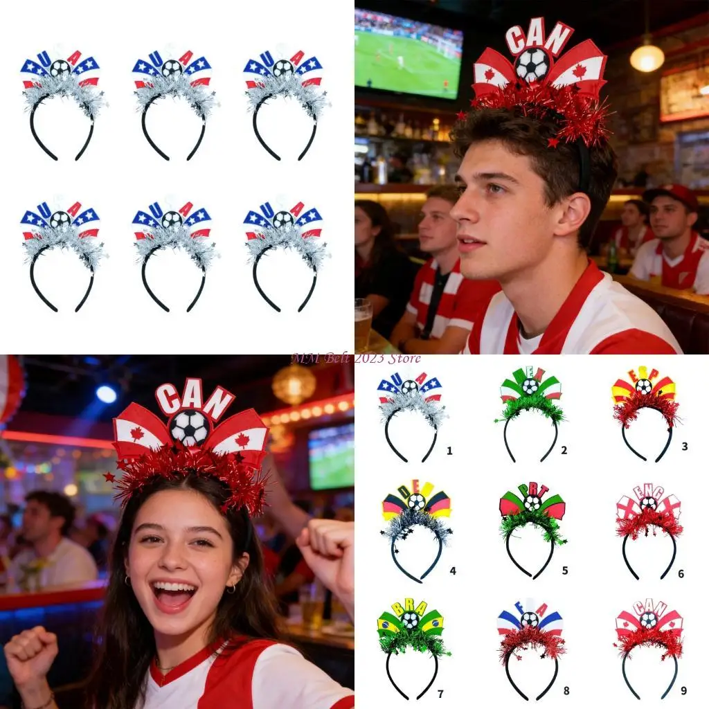 49ME Set Of 6 Piece Adjustable Football Event Headbands Feature Team Color And Lightweight Design Fashion Hair Hoop
49ME Set Of 6 Piece Adjustable Football Event Headbands Feature Team Color And Lightweight Design Fashion Hair Hoop