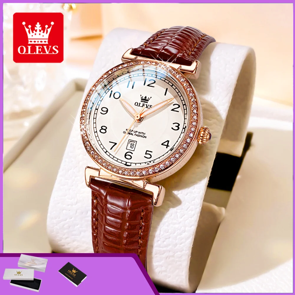 OLEVS 5590 Elegant Quartz Watch for Women Luxury Leather Strap Waterproof Luminous Ladies Dress Wristwatch Relojes Para Mujer
OLEVS 5590 Elegant Quartz Watch for Women Luxury Leather Strap Waterproof Luminous Ladies Dress Wristwatch Relojes Para Mujer