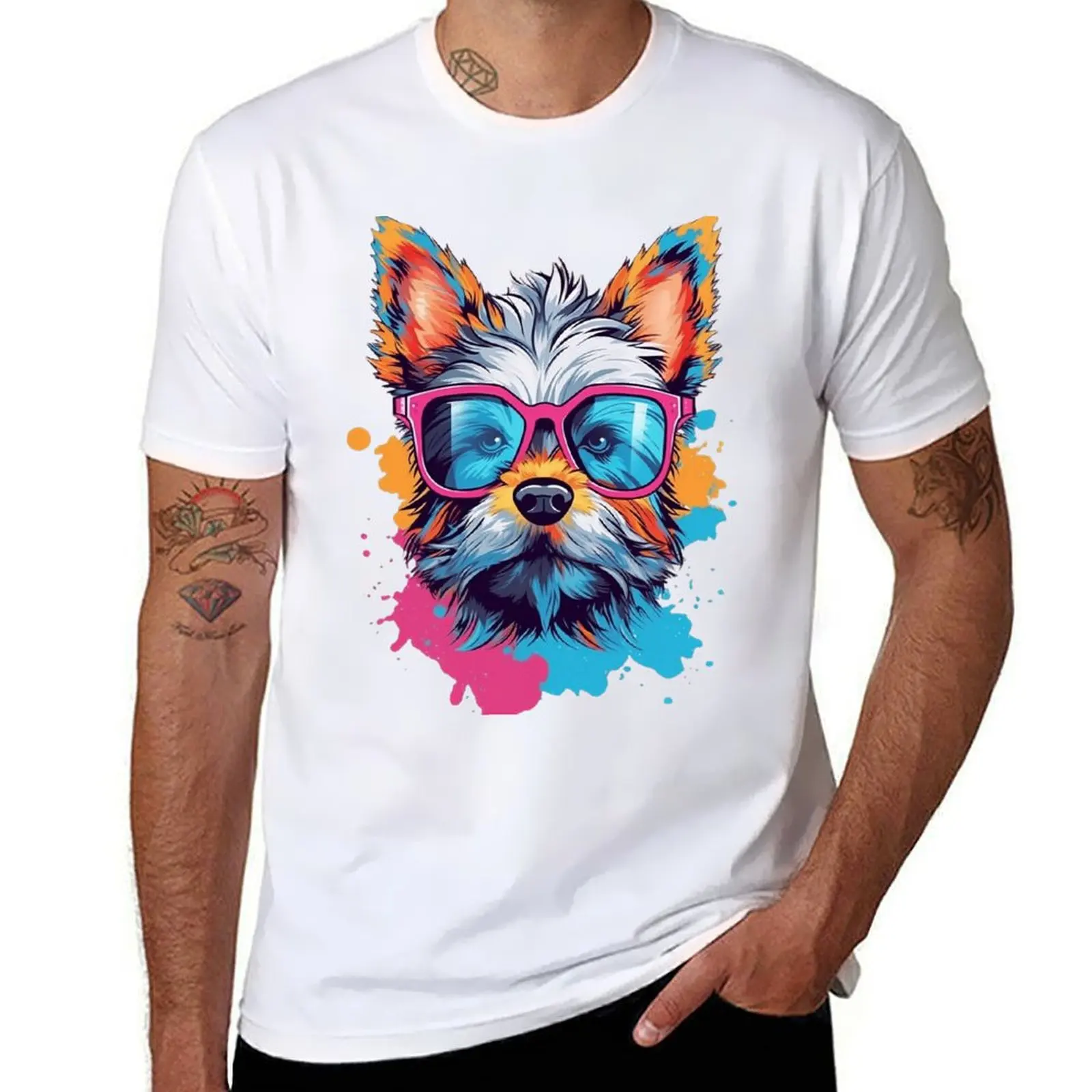 Small Colorful Dog Wearing Pink Glasses T-Shirt blue lock vintage valentines clothes graphic t shirts men clothing
Small Colorful Dog Wearing Pink Glasses T-Shirt blue lock vintage valentines clothes graphic t shirts men clothing