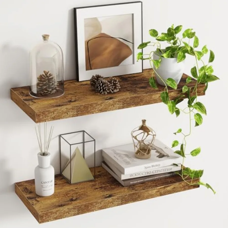 Floating Shelves - Pack 9.3 Inch Deep Rustic Wooden Wall Shelves - Wall Mounted Storage Shelf with Invisible Brackets 4" W x 9.
Floating Shelves - Pack 9.3 Inch Deep Rustic Wooden Wall Shelves - Wall Mounted Storage Shelf with Invisible Brackets 4" W x 9.