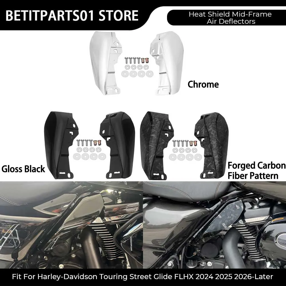 For Harley‑Davidson Street Glide CVO FLHXSE 2023 ‑Later Motorcycle Accessories Black Heat Shield Mid-Frame Air Deflectors 1 Pair
For Harley‑Davidson Street Glide CVO FLHXSE 2023 ‑Later Motorcycle Accessories Black Heat Shield Mid-Frame Air Deflectors 1 Pair