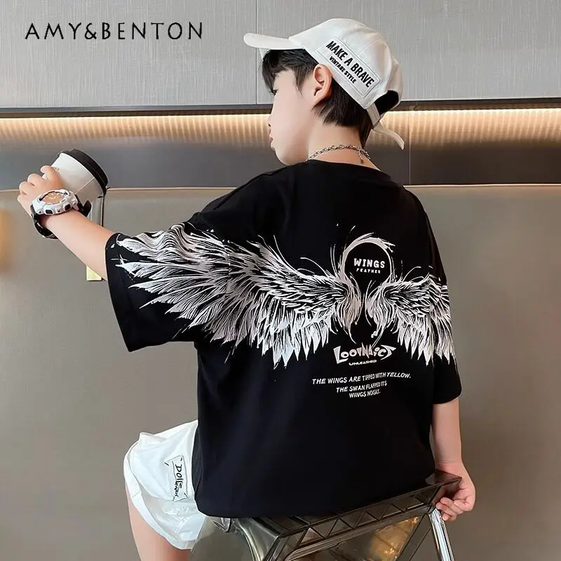 Cool Boys Summer 2026 New Cotton Soft Short-sleeve T-shirt Childrens Fashion Streetwear Print Loose Fit O-neck Breathable Top
Cool Boys Summer 2026 New Cotton Soft Short-sleeve T-shirt Childrens Fashion Streetwear Print Loose Fit O-neck Breathable Top