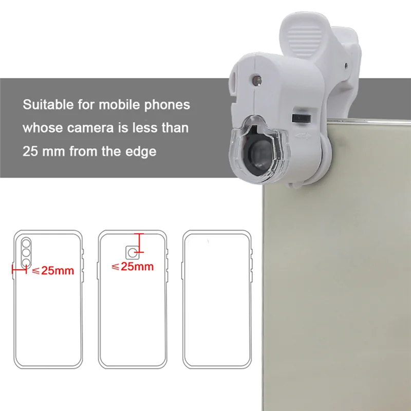 ALIM-Universal 60X Zoom Camera Mini Pocket Microscope With LED Light ABS Phone For Mobile Smartphones
ALIM-Universal 60X Zoom Camera Mini Pocket Microscope With LED Light ABS Phone For Mobile Smartphones