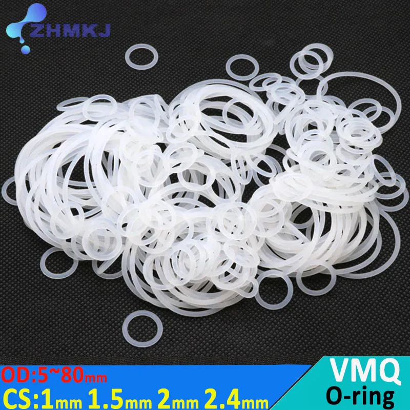 White Round O Shape Rubber Silicone Ring CS 1mm 1.5mm 2mm 2.4mm OD 5mm~80mm Waterproof Washer Food Grade VMQ O Rings Gasket
White Round O Shape Rubber Silicone Ring CS 1mm 1.5mm 2mm 2.4mm OD 5mm~80mm Waterproof Washer Food Grade VMQ O Rings Gasket