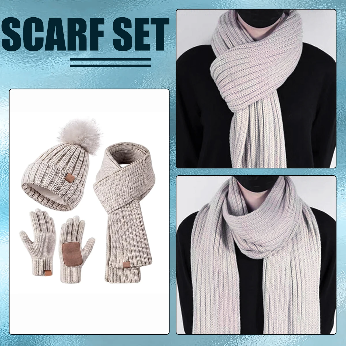 Women's Hat Scarf And Gloves Set Women's Winter Fur Lined Beanie Hat Touchscreen Gloves Scarf Warm Hat
Women's Hat Scarf And Gloves Set Women's Winter Fur Lined Beanie Hat Touchscreen Gloves Scarf Warm Hat